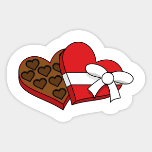 Valentine's Day Heart Chocolate Box Sticker